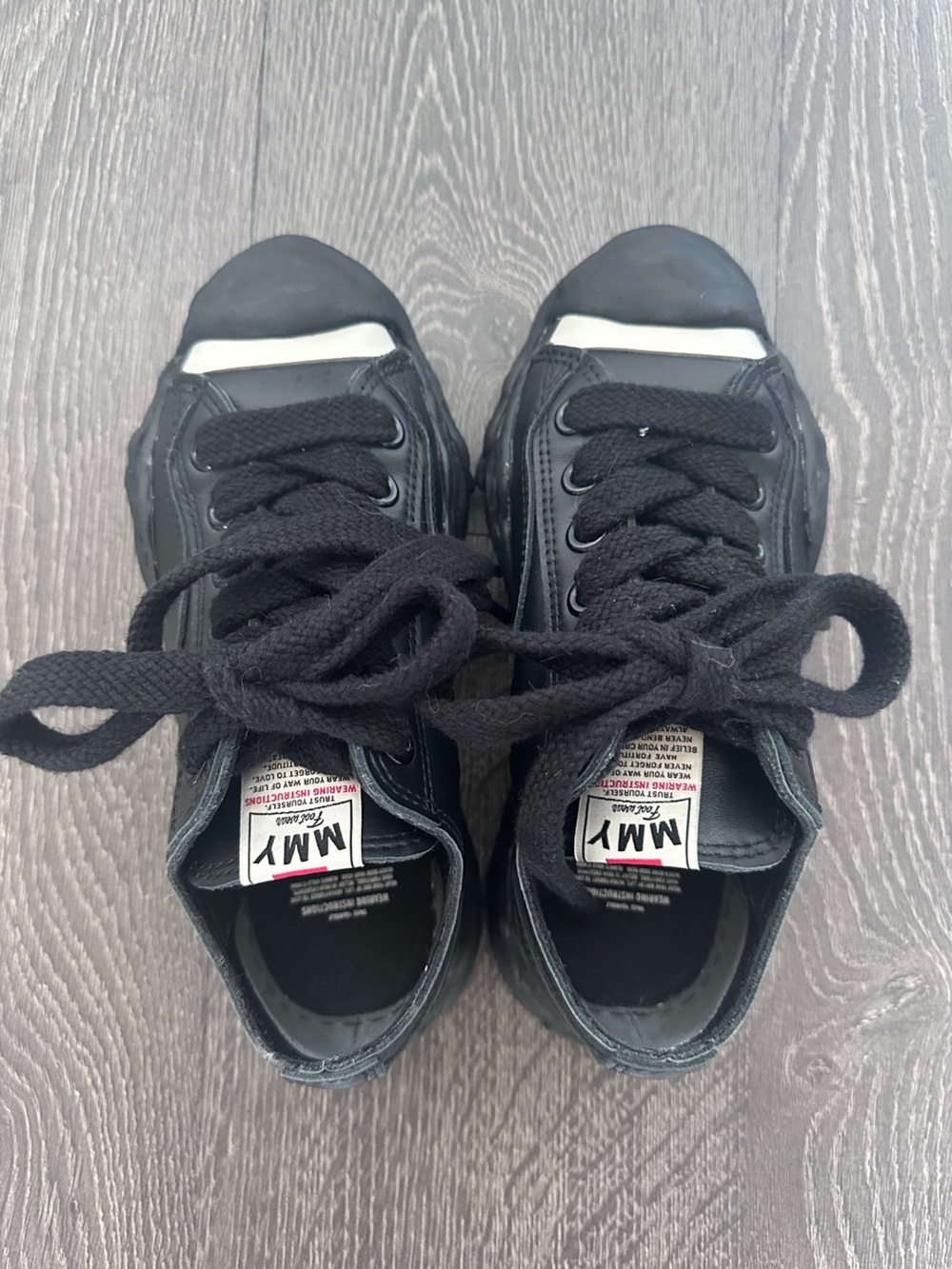 Maison MIHARA YASUHIRO “HANK” OG Sole Leather Low-top Sneaker Black/Black